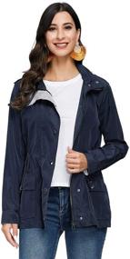 img 3 attached to Raincoat Waterproof Outwear Winbreaker Lightweight Women's Clothing for Coats, Jackets & Vests