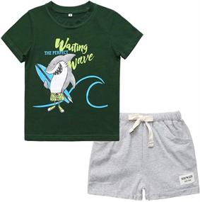 img 4 attached to Little Clothing Summer Graphic Shorts Boys' Clothing for Clothing Sets