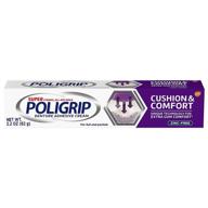 🦷 poligrip cushion & comfort denture and partials adhesive cream - improved seo, 2.2 oz. logo