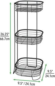img 1 attached to 🛁 mDesign Квадратный металлический полочный юнит для ванной комнаты - элегантное хранилище для руковников, лосьона для тела, салфеток для лица - 3 полки, матово-черный