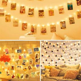 img 3 attached to 🎉 Enhance Your Décor with 33 ft 100 LED Fairy Lights: Battery/USB Powered Photo Clips String Light with 8 Modes for Bedroom, Patio, Halloween, Christmas Party, Wedding Wall Decor