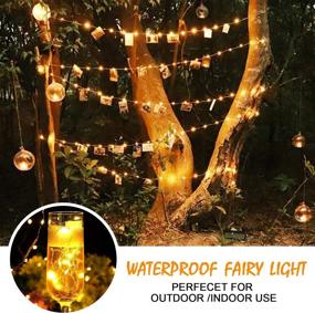 img 1 attached to 🎉 Enhance Your Décor with 33 ft 100 LED Fairy Lights: Battery/USB Powered Photo Clips String Light with 8 Modes for Bedroom, Patio, Halloween, Christmas Party, Wedding Wall Decor