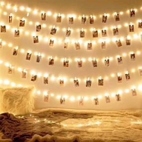 img 4 attached to 🎉 Enhance Your Décor with 33 ft 100 LED Fairy Lights: Battery/USB Powered Photo Clips String Light with 8 Modes for Bedroom, Patio, Halloween, Christmas Party, Wedding Wall Decor