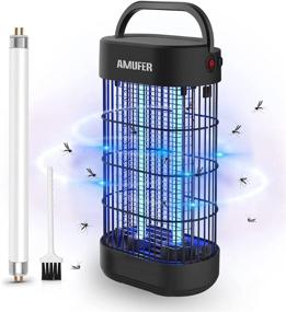 img 4 attached to High-Powered AMUFER Electric Bug Zapper - Indoor Mosquito, Bug, and Fly Trap for Bedroom, Kitchen, Office - Large Coverage with 1-Pack Replacement Bulbs Included