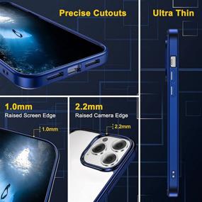 img 1 attached to JKZ Compatible for iPhone 13 Pro Max Metal Blue Case: Anti-Yellowing Crystal Clear Shockproof Protective Cover, Ultra Slim 2021 6.7 iPhone 13 Pro Max Case | Supports Wireless Charging