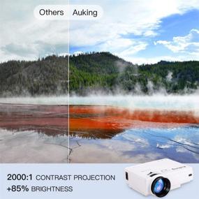 img 3 attached to AuKing Mini Projector 2021: Portable Video-Projector for Home Theater Movies, Full HD 1080P Compatible with HDMI, VGA, USB, AV, Laptop, Smartphone