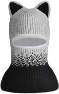 🧣 warm and stylish kids winter knitted beanie face balaclava hat for boys and girls – perfect for riding, skiing, and outdoor fun! logo