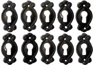 🔑 nesha small keyhole escutcheon covers iron finish: 10-pack for added security and aesthetic appeal logo