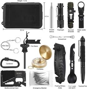 img 3 attached to 🎁 Christmas Gifts for Men: Survival Gear Kits 17-in-1 - SOS Earthquake Aid Equipment, Professional Emergency Tactical First Aid Supplies, Cool Gadget Birthday Present for Dad, Husband