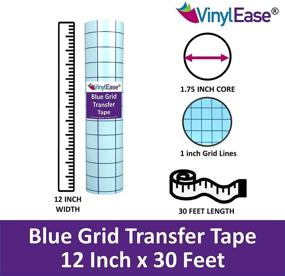 img 3 attached to 🔵 Vinyl Ease 12 inch x 30 feet Blue Grid Transfer Tape - Medium Tack Adhesive, 1 INCH Grid - Ideal for Vinyl Decals, Signs, Wall Words and More - American Made V0803