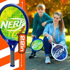 img 3 attached to 🎾 Nerf Driveway Tennis Set for Kids: 2-Player Jumbo Rackets and Foam Ball Included