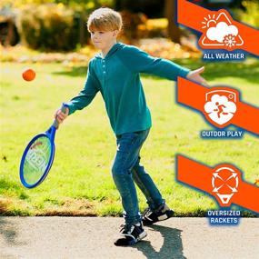 img 1 attached to 🎾 Nerf Driveway Tennis Set for Kids: 2-Player Jumbo Rackets and Foam Ball Included