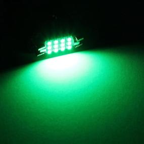 img 1 attached to Улучшите освещение интерьера вашего автомобиля с помощью запчастей Partsam 4 шт. Зеленый 41мм 42мм Фестун 12SMD светодиодная лампа для замены.