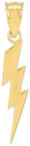 img 2 attached to High-quality 10k Yellow Gold Lightning Bolt Pendant with a Sleek Finish