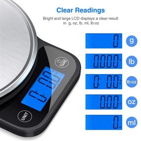 img 2 attached to 🥘 Nicewell Food Scale with Pastry Mat: Accurate Digital Kitchen Scale in Grams and Ounces, 6kg/13lbs Max Capacity, Premium Stainless Steel Platform and Large Backlit Display