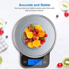 img 3 attached to 🥘 Nicewell Food Scale with Pastry Mat: Accurate Digital Kitchen Scale in Grams and Ounces, 6kg/13lbs Max Capacity, Premium Stainless Steel Platform and Large Backlit Display