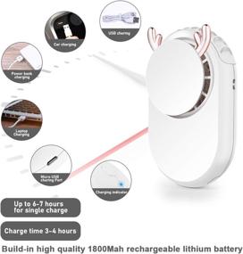 img 2 attached to Stay Cool and Hands-free with the Mini USB Fan - Portable Necklace Fans, 3 Speeds, USB Rechargeable - Perfect for Travel, Office, and Home Cooling - White