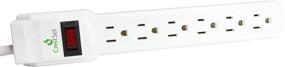 img 4 attached to 💡 CrestSet 6-Outlet Power Strip с защитой от скачков напряжения, 6-футовый удлинитель, идеально подходит для использования дома и в офисе, защита от перегрузок, размещение на столе или в розетке.