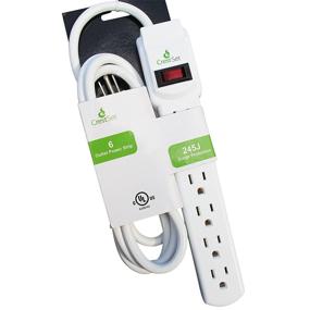 img 1 attached to 💡 CrestSet 6-Outlet Power Strip с защитой от скачков напряжения, 6-футовый удлинитель, идеально подходит для использования дома и в офисе, защита от перегрузок, размещение на столе или в розетке.