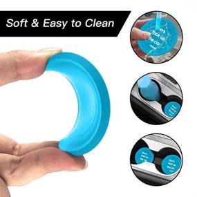 img 1 attached to 🔵 Pack of 4 Non-Slip Silicone Cup Holder Coasters - 2.75 Inch - Sky Blue - Durable Car Interior Accessories for Travel and Auto Cup Holders