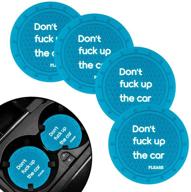 🔵 pack of 4 non-slip silicone cup holder coasters - 2.75 inch - sky blue - durable car interior accessories for travel and auto cup holders logo