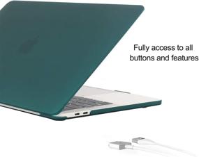 img 1 attached to iCasso MacBook Pro 13 Inch Case 2020 Release Model A2338M1 /A2251/A2289 Bundle 5 in 1 - Dark Cyan: Hard Shell Case, Sleeve, Screen Protector, Keyboard Cover & Dust Plug Compatible MacBook Pro 13''