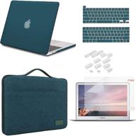 icasso macbook pro 13 inch case 2020 release model a2338m1 /a2251/a2289 bundle 5 in 1 - dark cyan: hard shell case, sleeve, screen protector, keyboard cover & dust plug compatible macbook pro 13'' logo