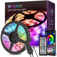 🌈 25ft led strip lights with music sync, app control, color changing rgb tape lights логотип