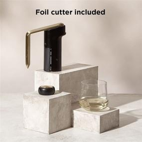 img 2 attached to 🍷 Effortless Wine Opening: RBT Vertical Lever Corkscrew Opener with Foil Cutter & Extra Spiral - Black