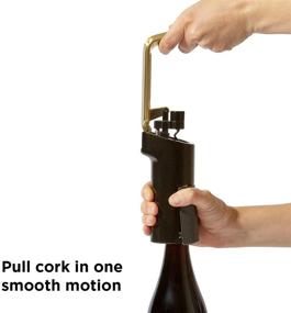 img 1 attached to 🍷 Effortless Wine Opening: RBT Vertical Lever Corkscrew Opener with Foil Cutter & Extra Spiral - Black