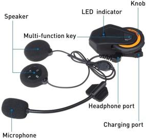 img 1 attached to 📞 FreedConn T-MAX Системы коммуникации для шлемов - Водонепроницаемый интерком на 1000м, Bluetooth-гарнитура для шлема для мотоцикла и катания на лыжах (1 пакет)