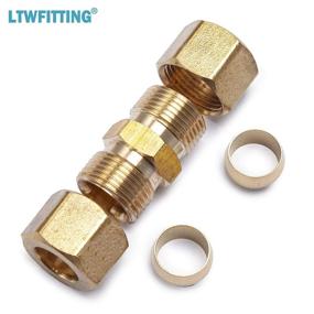 img 2 attached to 🔩 Pack of 10 LTWFITTING 3/8-Inch OD Brass Compression Union Compression Fittings