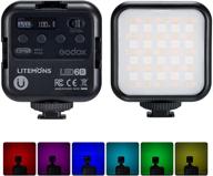 godox litemon led6r rgb led video light - adjustable hsi/cct, 36000 color options, rechargeable camera light, cri 95, 13 light effects, dimmable panel lamp with magnetic attraction logo