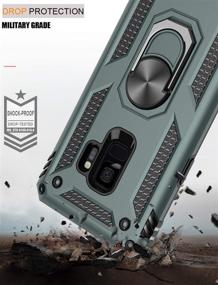 img 1 attached to 🌲 Durable Pine Green Galaxy S9 Case: Military Grade Protection, Dual Layered Heavy Duty Cover with Magnetic Ring Kickstand - Compatible with Car Mount Holder