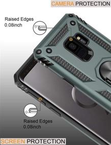 img 2 attached to 🌲 Durable Pine Green Galaxy S9 Case: Military Grade Protection, Dual Layered Heavy Duty Cover with Magnetic Ring Kickstand - Compatible with Car Mount Holder