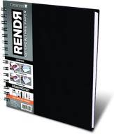 📔 книга для скетчей crescent creative products rendr - 8x8 черная, спиральная для художников логотип