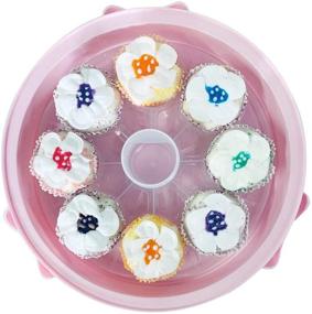 img 2 attached to 🧁 MineDecor Cupcake Carrier and Cake Holder - Portable 3 Tier Cupcake Transporter Box Muffin Container with Locking Lid and Handle for Pies and Cookies (Pink)