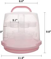 🧁 minedecor cupcake carrier and cake holder - portable 3 tier cupcake transporter box muffin container with locking lid and handle for pies and cookies (pink) логотип