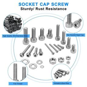 img 3 attached to 🔩 Complete 580pcs Stainless Steel Screws and Nuts Assortment Kit, M2 M3 M4 M5 Hex Socket Cap Screws Nuts Set with Storage Box and 4 Hex Wrenches
