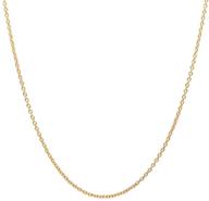 exquisite 10k yellow gold rolo link chain necklace, 2.0mm - authentic italian craftsmanship logo