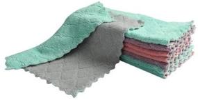 img 4 attached to 🧽 Mixed Color Dyzedy Eight Pack Double-Sided Microfiber Cleaning Towels - Ideal for Kitchen, Cars, and Multipurpose Use, Effectively Removes Grease and Dust from Surfaces