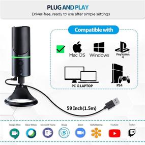 img 3 attached to 🎙️ High-performance USB Microphone with Noise Cancelling, Mute Button, Headphone Jack, LED Ring - Bietrun Studio/Podcast/Streaming Mic for Zoom, YouTube, Gaming (Mac/Windows Desktop/Laptop/PC) - Plug & Play
