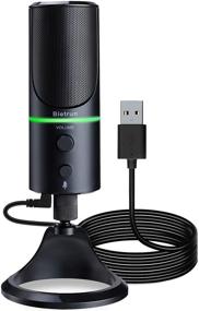 img 4 attached to 🎙️ High-performance USB Microphone with Noise Cancelling, Mute Button, Headphone Jack, LED Ring - Bietrun Studio/Podcast/Streaming Mic for Zoom, YouTube, Gaming (Mac/Windows Desktop/Laptop/PC) - Plug & Play