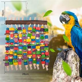 img 3 attached to 🦜 Colorful Wooden Knots Block Parrot Chewing Toy - YOSE Bird Parrot Toy for Macaw African Grey Cockatoo - Cage Bite Toy with Multicolored Wood Beads