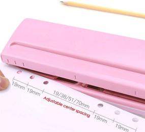 img 1 attached to 📎 Chris.W Pink Adjustable 6-Hole Punch for A5, Personal, Pocket Planner Inserts - 5.5mm Diameter, 6 Sheet Capacity