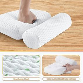 img 1 attached to Bath Pillow: Ergonomic 4D Air Mesh Cushion for Neck, Shoulder, Head, and Back Support with 7 Non-slip Suction Cups - Ultra Soft and Quick Dry Spa Accessory