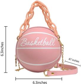 img 3 attached to 👜 Multifunctional Women's Basketball Cross Body Messenger Bag: Stylish PU Leather Round Handbag Purse Tote for Girls