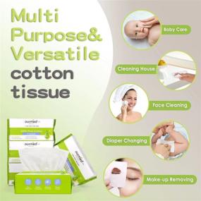 img 1 attached to 🌿 Ourmed Life Pure Cotton Tissue: Ultra Soft Dry Wipes for Baby, Made of 100% Cotton – Ideal for Sensitive Skin Face Cleaning, Nursing, Runny Noses, and Makeup Removing (6 Pack-600 Count)