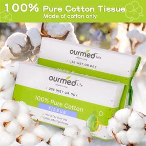 img 3 attached to 🌿 Ourmed Life Pure Cotton Tissue: Ultra Soft Dry Wipes for Baby, Made of 100% Cotton – Ideal for Sensitive Skin Face Cleaning, Nursing, Runny Noses, and Makeup Removing (6 Pack-600 Count)