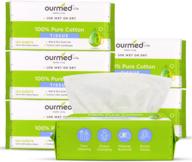 🌿 ourmed life pure cotton tissue: ultra soft dry wipes for baby, made of 100% cotton – ideal for sensitive skin face cleaning, nursing, runny noses, and makeup removing (6 pack-600 count) logo